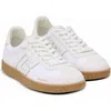 Balmain Leather And Canvas  Swan Trainers In White