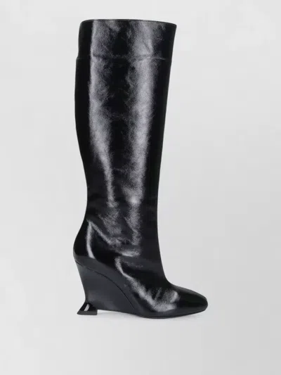Balmain Leather Ankle Boots In Black