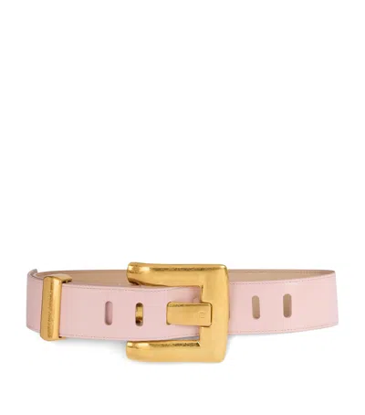 Balmain Leather Anthem Belt In Pink