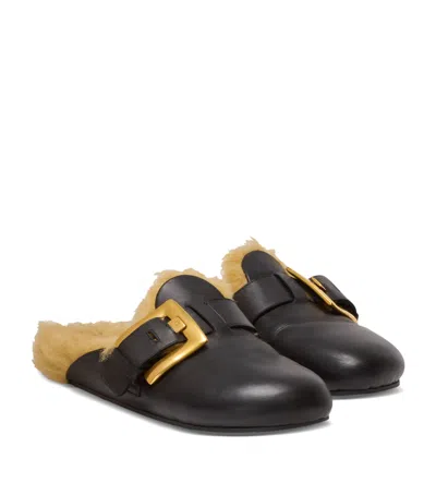BALMAIN LEATHER ANTHEM CLOGS