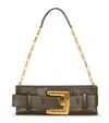 Balmain Anthem Calfskin Leather Clutch In Brown