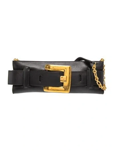Pre-owned Balmain Leather Anthem W/ Tags In Black