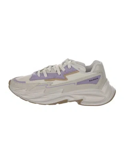 Pre-owned Balmain Leather Athletic Sneakers In Multi