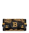 Balmain B-buzz Baroque-embroidery Clutch In Black