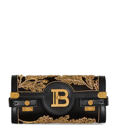 Balmain Leather B-buzz 23 Clutch Bag In Black