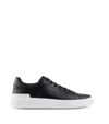 Balmain B Court Black Low Top Sneakers Withtono Logo At The Back In Smooth Leather Man In Black