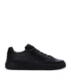 Balmain Black Low Top Sneakers With Logo In Leather In Black