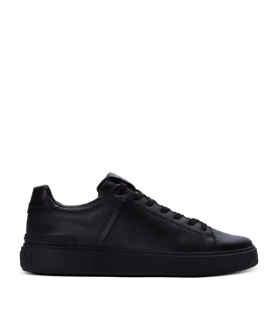 Balmain Leather B-court Sneakers In Pa Black