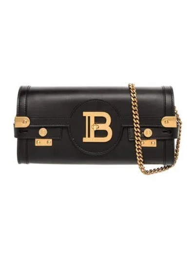 Pre-owned Balmain Leather B-buzz 23 In Black