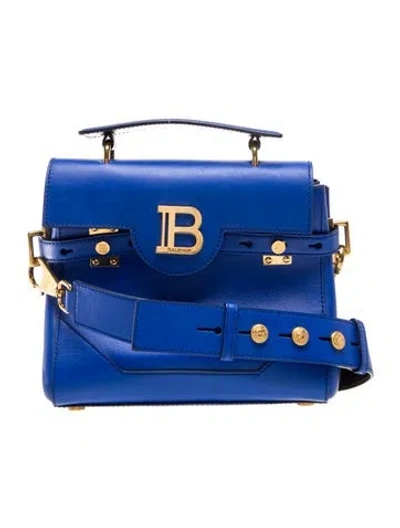 Pre-owned Balmain Leather B-buzz 23 In Blue