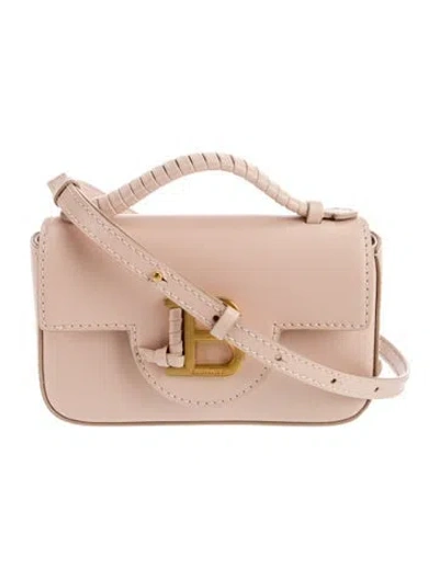 Pre-owned Balmain Leather B-buzz Mini In Neutral
