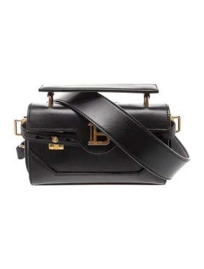 Pre-owned Balmain Leather B-buzz Small In Black