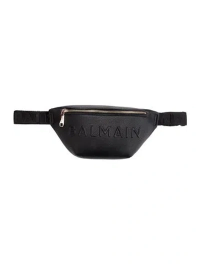 Pre-owned Balmain Leather Belt Bag In Black