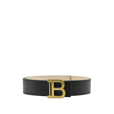 Balmain Leather Belt Women In Blue