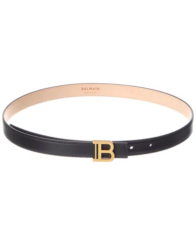 Balmain Leather Belt In Metallic