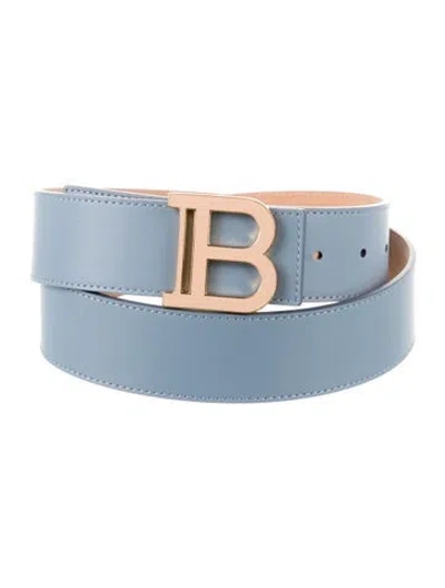 Pre-owned Balmain Leather Belt In Blue
