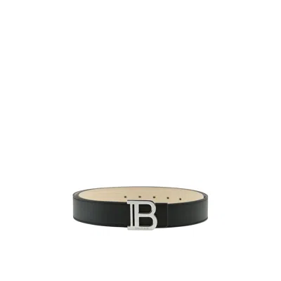 Balmain Leather Belt Men In Black