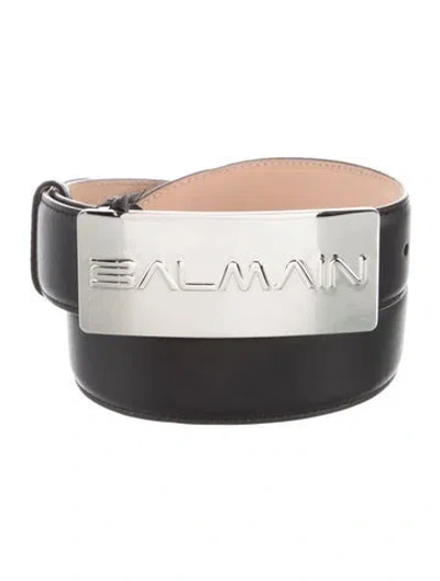 Pre-owned Balmain Leather Belt W/ Tags In Black