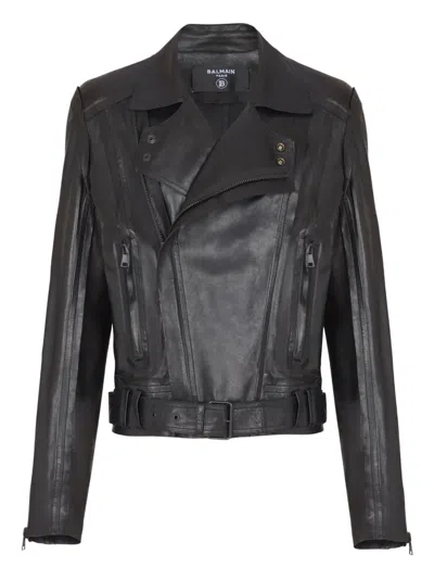 BALMAIN LEATHER BIKER JACKET