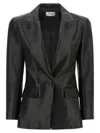 Balmain Structured-shoulder Lambskin Jacket In Black