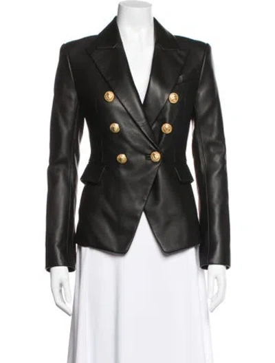 Pre-owned Balmain Leather Blazer W/ Tags In Black