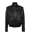 Balmain Lambskin Leather Jacket With 4 Pockets In Black