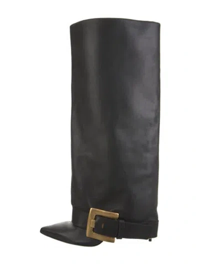 Pre-owned Balmain Leather Boots In Black
