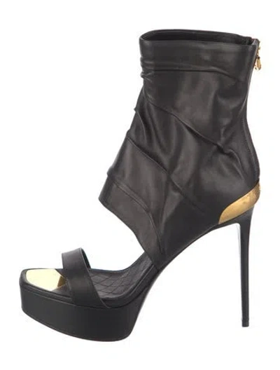 Pre-owned Balmain Leather Boots In Black