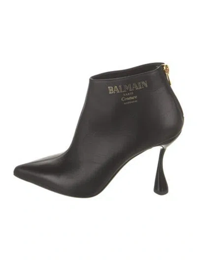 Pre-owned Balmain Leather Boots In Black