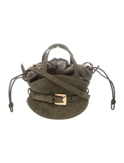 Pre-owned Balmain Leather Bucket Bag In Grey