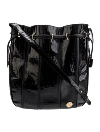 Pre-owned Balmain Leather Bucket Bag Vintage In Black