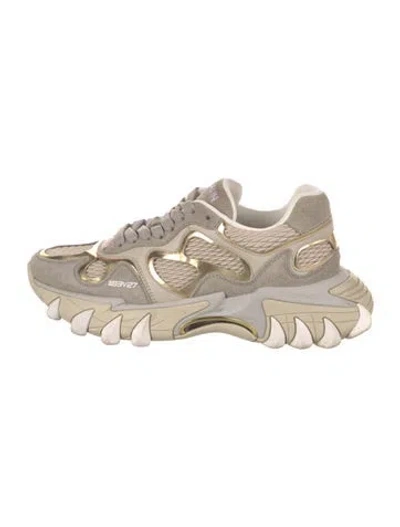 Pre-owned Balmain Leather Chunky Sneakers In Neutrals