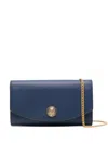 Balmain Leather Clutch Bag In Blue