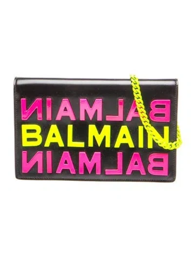 Pre-owned Balmain Leather Clutch In Black