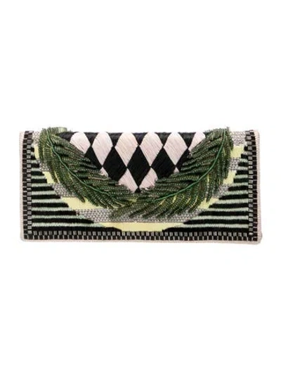 Pre-owned Balmain Leather Clutch In Green