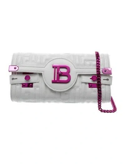 Pre-owned Balmain Leather Clutch In White