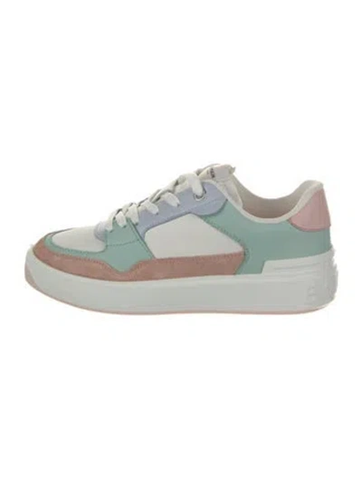 Pre-owned Balmain Leather Colorblock Pattern Sneakers W/ Tags In Blue