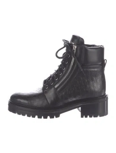 Pre-owned Balmain Leather Combat Boots In Black