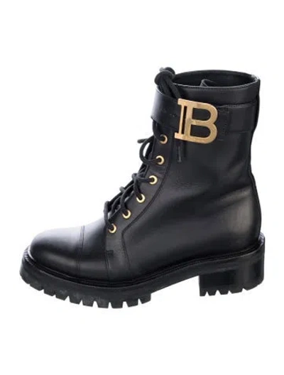 Pre-owned Balmain Leather Combat Boots In Multi