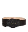 Balmain Leather Croc-embossed Belt In Black