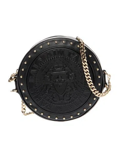 Pre-owned Balmain Leather Crossbody Bag In Black