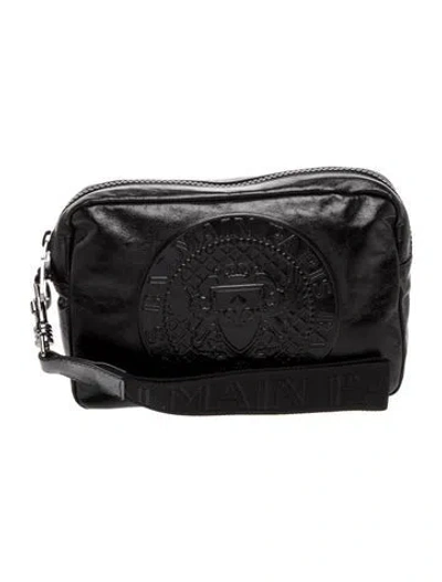 Pre-owned Balmain Leather Crossbody Bag In Black