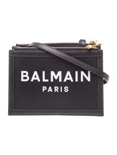 Pre-owned Balmain Leather Crossbody Bag In Black