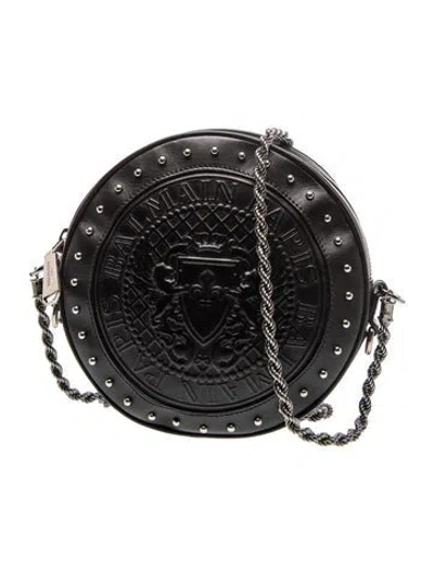Pre-owned Balmain Leather Crossbody Bag In Black