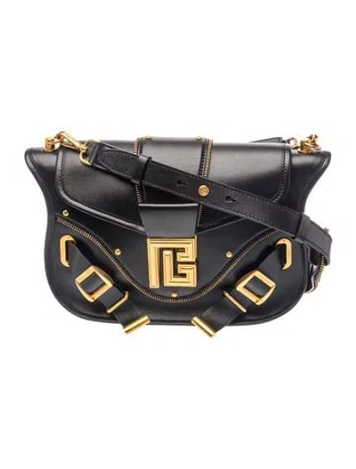 Pre-owned Balmain Leather Crossbody Bag In Blue