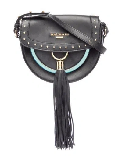 Pre-owned Balmain Leather Crossbody Bag In Gray