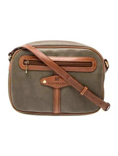 Pre-owned Balmain Leather Crossbody Bag Medium In Neutrals