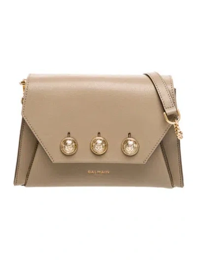 Pre-owned Balmain Leather Crossbody Bag In Neutral