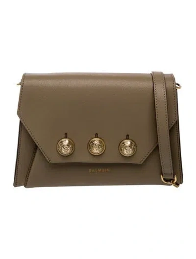 Pre-owned Balmain Leather Crossbody Bag In Neutral