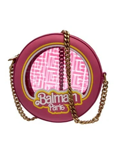 Pre-owned Balmain Leather Crossbody Bag In Pink
